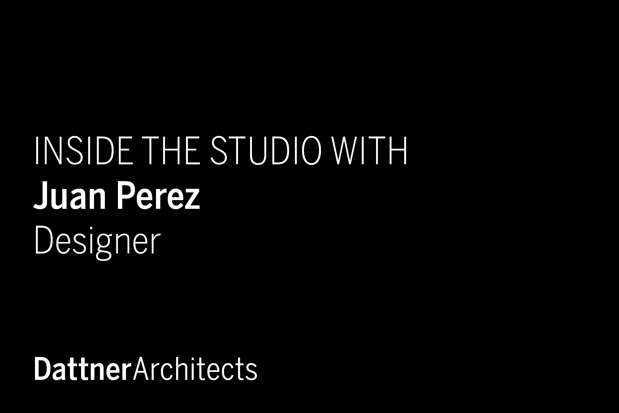 Inside the Studio with Juan Perez
