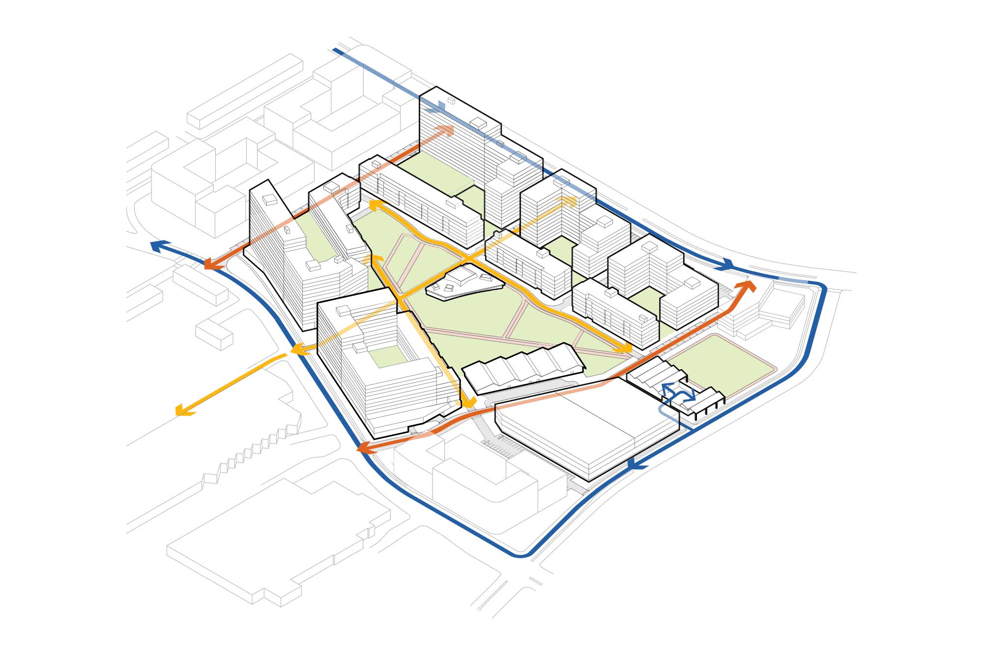JBL Site Massing Diagrams_with IJ Arrows