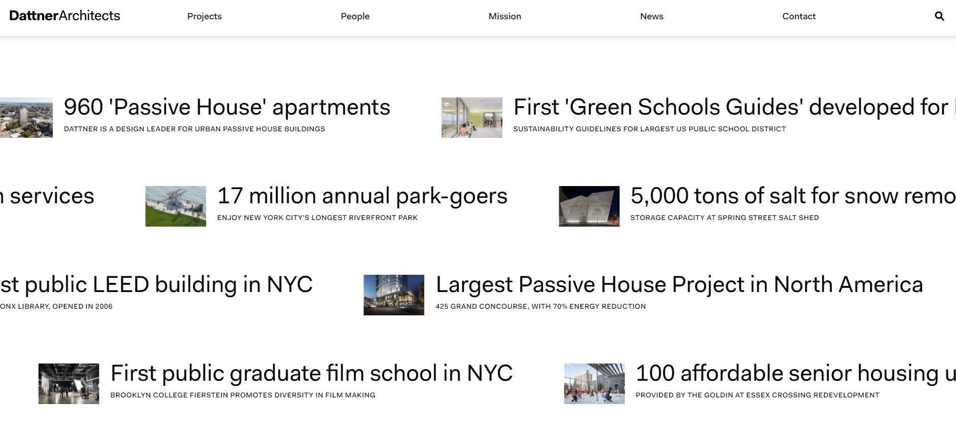 Marketing Communication Awards recipient: Dattner Architects Website