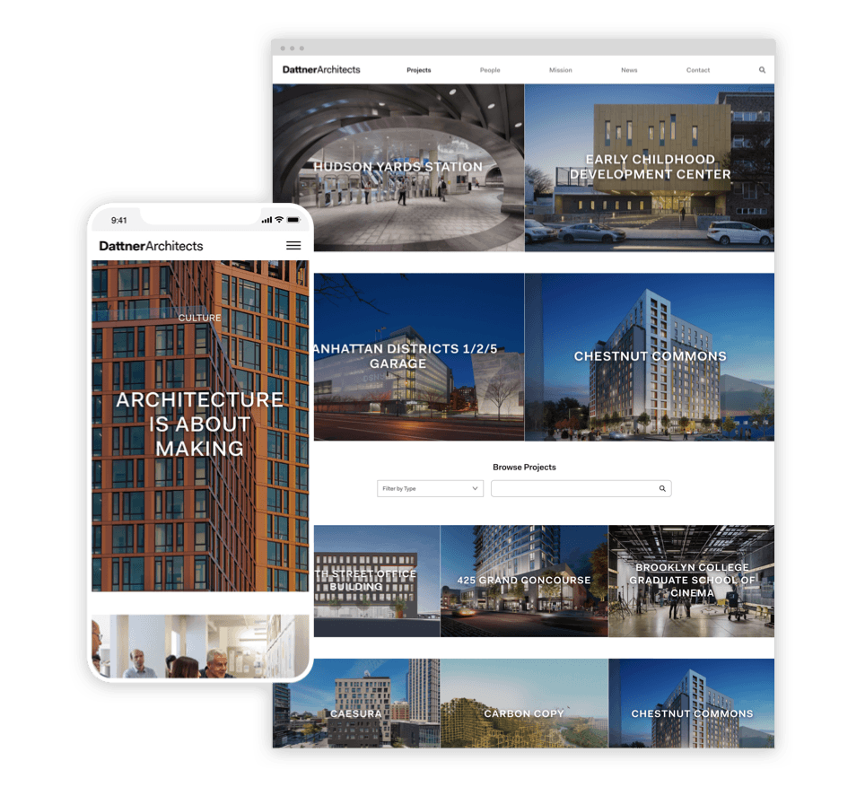 Marketing Communication Awards recipient: Dattner Architects website