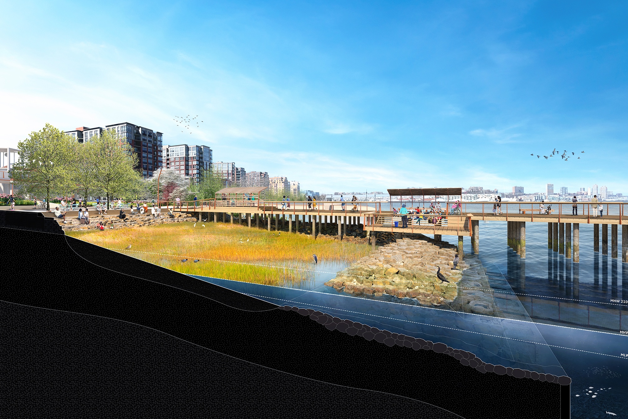 Dattner Architects Nyc Hoboken Maritime Park Wetland Section